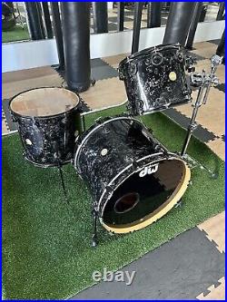 DW Collectors Series Drum Set Black Velvet Huge Sizes 24 14 18