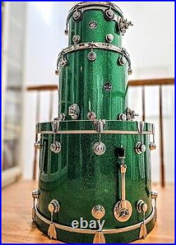 DW Collectors Series Maple/Birch 13,16,24 Green Sparkle