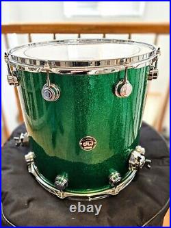 DW Collectors Series Maple/Birch 13,16,24 Green Sparkle