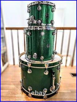 DW Collectors Series Maple/Birch 13,16,24 Green Sparkle