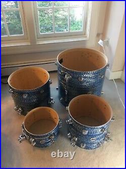 DW Collectors Series Maple Drum Set Blue Silk Onyx 4pc