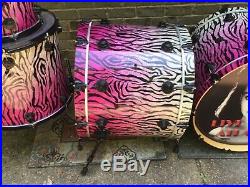 DW Collectors Series rare tiger stripe Double Bass Drum Set 24,24,18,16,13,12,10