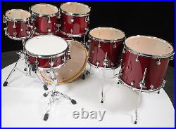 DW Design Series 7pc Drum Set Cherry Stain