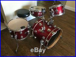 DW Mini Pro Red Sparkle Collectors Round Lug Drum Set Shell Pack