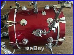 DW Mini Pro Red Sparkle Collectors Round Lug Drum Set Shell Pack
