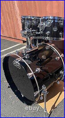 DW Performance 4pc Black Mirra Drum Set 22,16,12,10