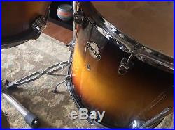 DW Tobacco Burst Drum Set Includes rack, cymbals, throne and pedals