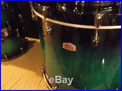Ddrum dominion amx drum kit set 24 kick black chrome hardware ocean blue burst