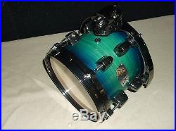 Ddrum dominion amx drum kit set 24 kick black chrome hardware ocean blue burst