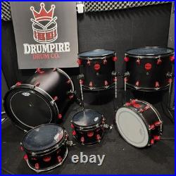 Ddrum hybrid Rare 6 Piece Shell Kit W 20 x 20 bass drum, black, Triggers Removed