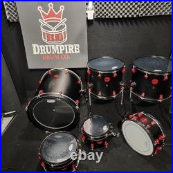 Ddrum hybrid Rare 6 Piece Shell Kit W 20 x 20 bass drum, black, Triggers Removed