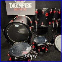 Ddrum hybrid Rare 6 Piece Shell Kit W 20 x 20 bass drum, black, Triggers Removed