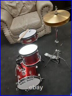 Del Sol Quality Small 3 Drum Set 12 Bass Compact Travel Junior Jr Kids Kit