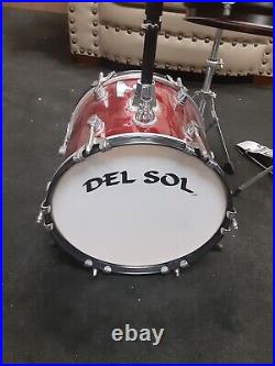 Del Sol Quality Small 3 Drum Set 12 Bass Compact Travel Junior Jr Kids Kit