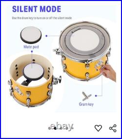 Donner Drum Set Adult with Practice Mute Pad, 5-Piece 22 inch Full Size Acoustic