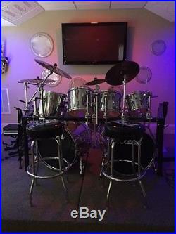 Drum Set Pearl World Series Chrome 18+ total peices including Zildjian Cymbals