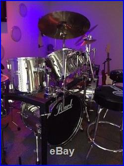 Drum Set Pearl World Series Chrome 18+ total peices including Zildjian Cymbals