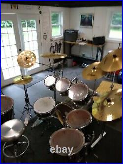 Drum set Pearl Export Series smokey chrome with Zildjian S Series cymbal set