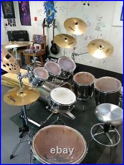 Drum set Pearl Export Series smokey chrome with Zildjian S Series cymbal set