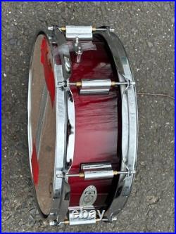 Drumset Drumcraft Drum Craft Snare Drum Transparent Red 14 Inches