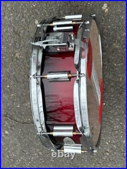 Drumset Drumcraft Drum Craft Snare Drum Transparent Red 14 Inches