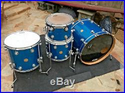 Dw Collectors 4pc Maple Drum Set Kit Blue Sparkle