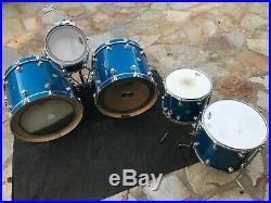 Dw Collectors 5pc Double Bass Maple Drum Set Kit Blue Sparkle