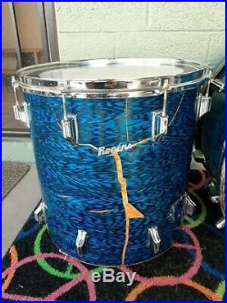 EARLY 70'S ROGERS BLUE ONYX PROJECT DRUM SET 20 and 16