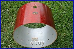 EARLY 70s GRETSCH 20 RED SPARKLE BASS DRUM SHELL + BADGE for YOUR DRUM SET! F95