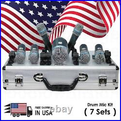 EMB DK9 Drum Set 7 Piece Professional Wired Microphone Mic Kit with Mounting Kit