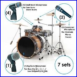 EMB DK9 Drum Set 7 Piece Professional Wired Microphone Mic Kit with Mounting Kit