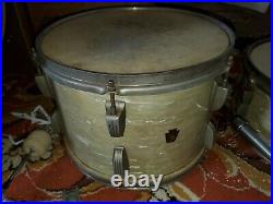 ESTATE SALE Vintage WFL Ludwig 3 piece drum set w Zilco cymbals 3 foot pedal +++
