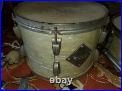 ESTATE SALE Vintage WFL Ludwig 3 piece drum set w Zilco cymbals 3 foot pedal +++