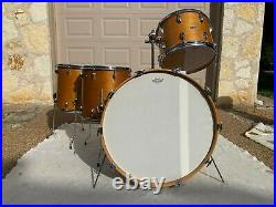 Early 1970's Slingerland 3-Ply Natural Maple 26-18-16-14 Drum Set