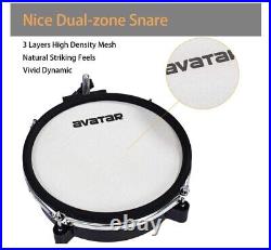 Electronic Drum Set, Seat, Headphones, Drum Sticks, and Dual Bass Drum Pedal