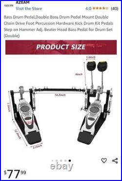 Electronic Drum Set, Seat, Headphones, Drum Sticks, and Dual Bass Drum Pedal