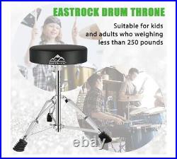 Electronic Drum Set, Seat, Headphones, Drum Sticks, and Dual Bass Drum Pedal