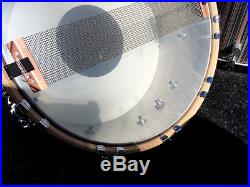 Eon Custom 5 Piece Drum Set UsedAlabaster Stripe with Ebony Wood Hoops
