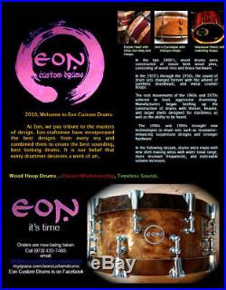 Eon Custom 5 Piece Drum Set UsedAlabaster Stripe with Ebony Wood Hoops
