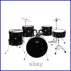 FAST, FREE SHIPPING? Full Size Acoustic Drum Kit +Cymbals +Throne +Pedals