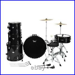 FAST, FREE SHIPPING? Full Size Acoustic Drum Kit +Cymbals +Throne +Pedals