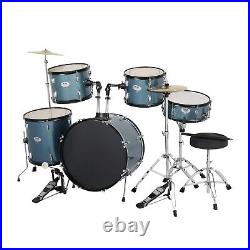 FAST, FREE SHIPPING? Full Size Acoustic Drum Kit +Cymbals +Throne +Snare