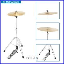 FAST, FREE SHIPPING? Full Size Acoustic Drum Kit +Cymbals +Throne +Snare
