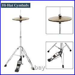 FAST, FREE SHIPPING? Full Size Acoustic Drum Kit +Cymbals +Throne +Snare