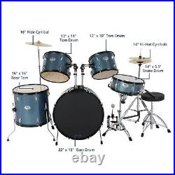 FAST, FREE SHIPPING? Full Size Acoustic Drum Kit +Cymbals +Throne +Snare