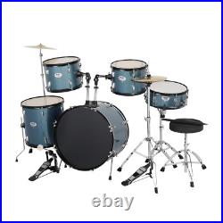 FREE SHIPPING? Full Size Acoustic Drum Kit +Cymbals +Throne +Snare +Toms
