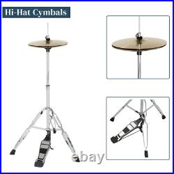 FREE SHIPPING? Full Size Acoustic Drum Kit +Cymbals +Throne +Snare +Toms