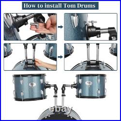 FREE SHIPPING? Full Size Acoustic Drum Kit +Cymbals +Throne +Snare +Toms