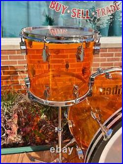 Fibes Crystalite Acrylic Drum Set 26/14/16/18 Amber Austin Era Bonham