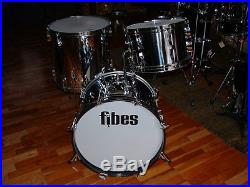 Fibes drum set, 18 inch bass drum, chrome finish